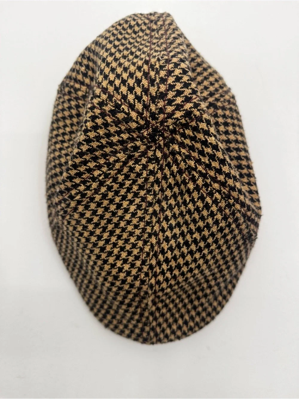 Sperry Brown & Black Houndstooth Newsboy Cap